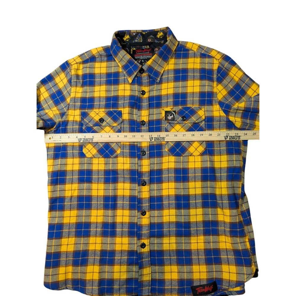 Middle Of Beyond Flannel Shirt Teen Wolf Plaid Mens XL 80's Cult Classic - Picture 7 of 9
